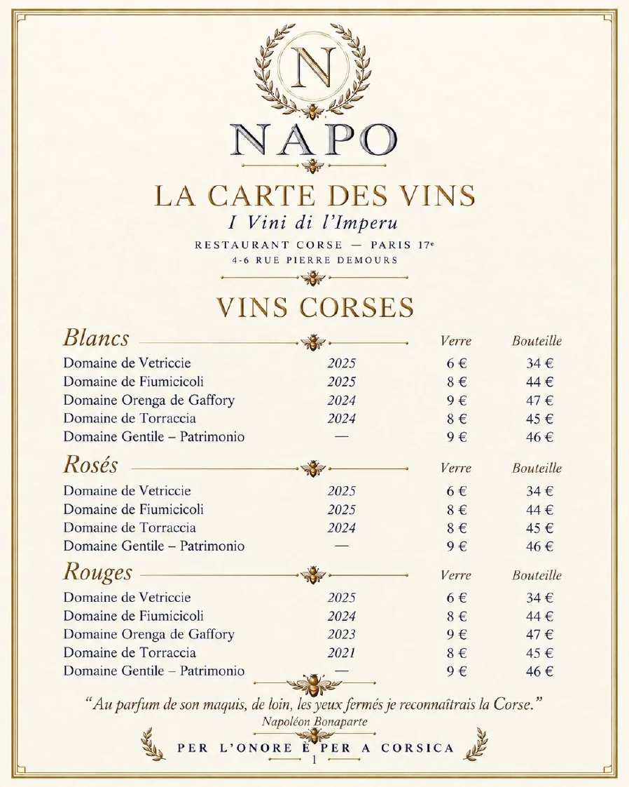 NAPO — Vins corses, page 8 de la carte