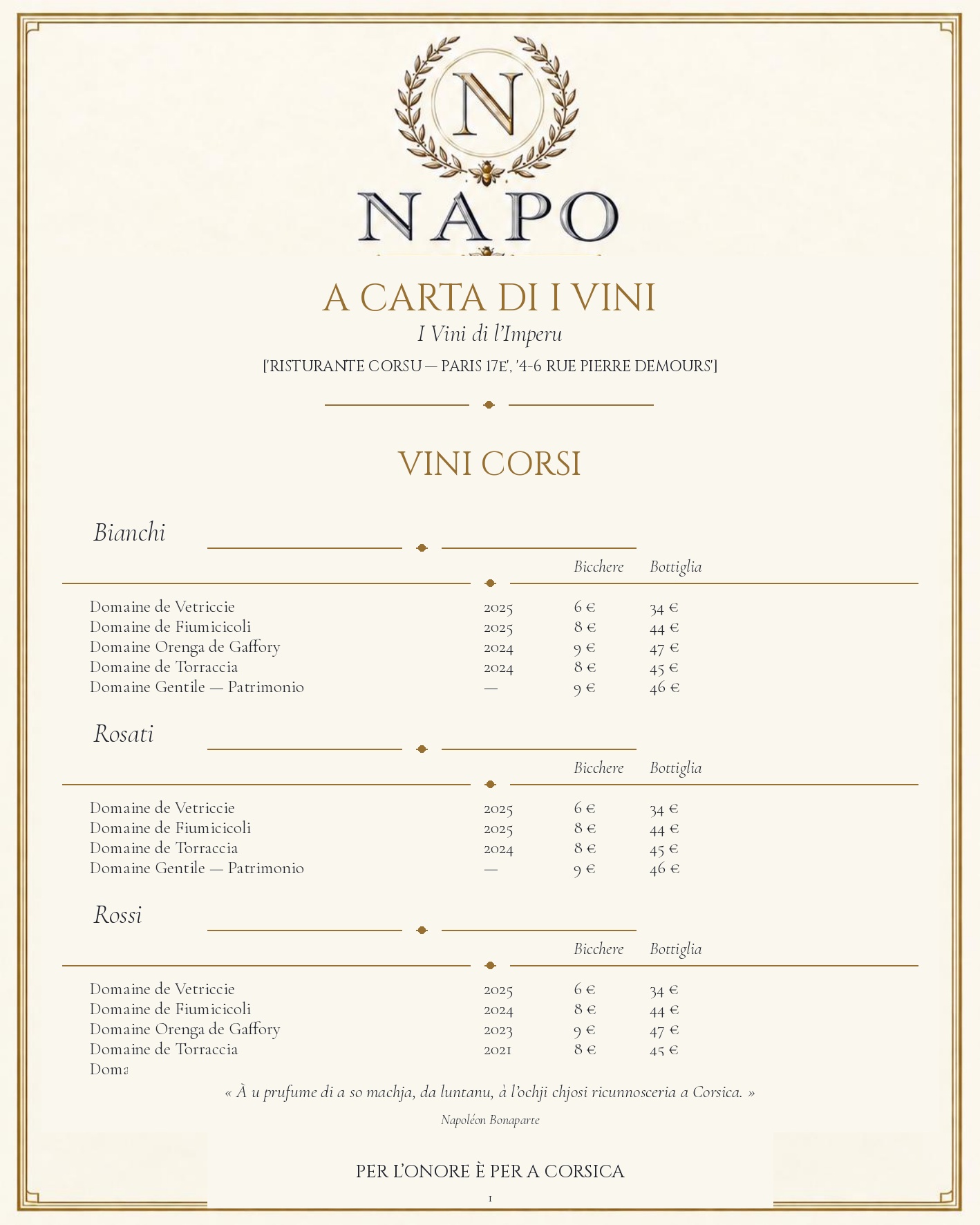 MENU — Corsu — page 8