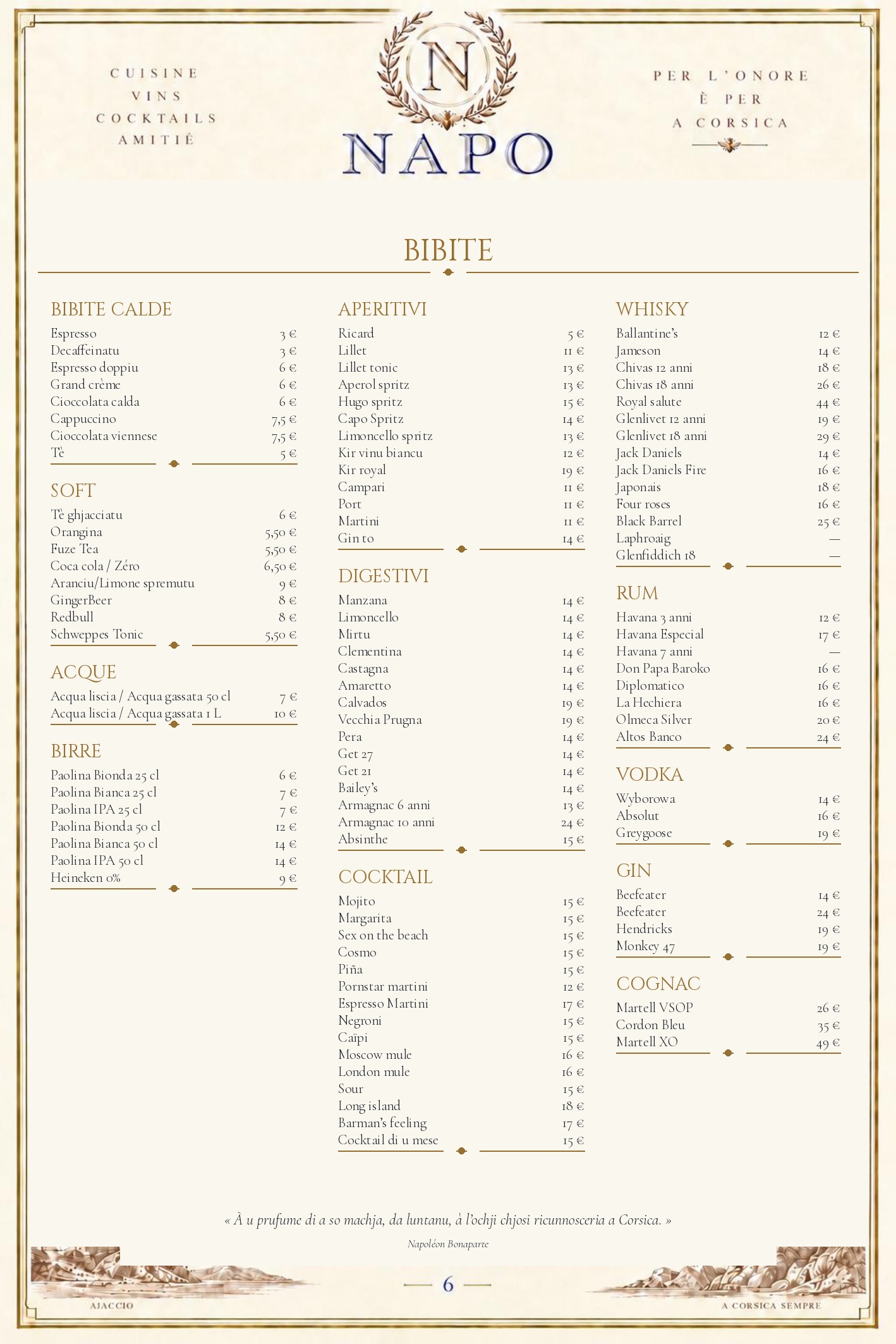 MENU — Corsu — page 12