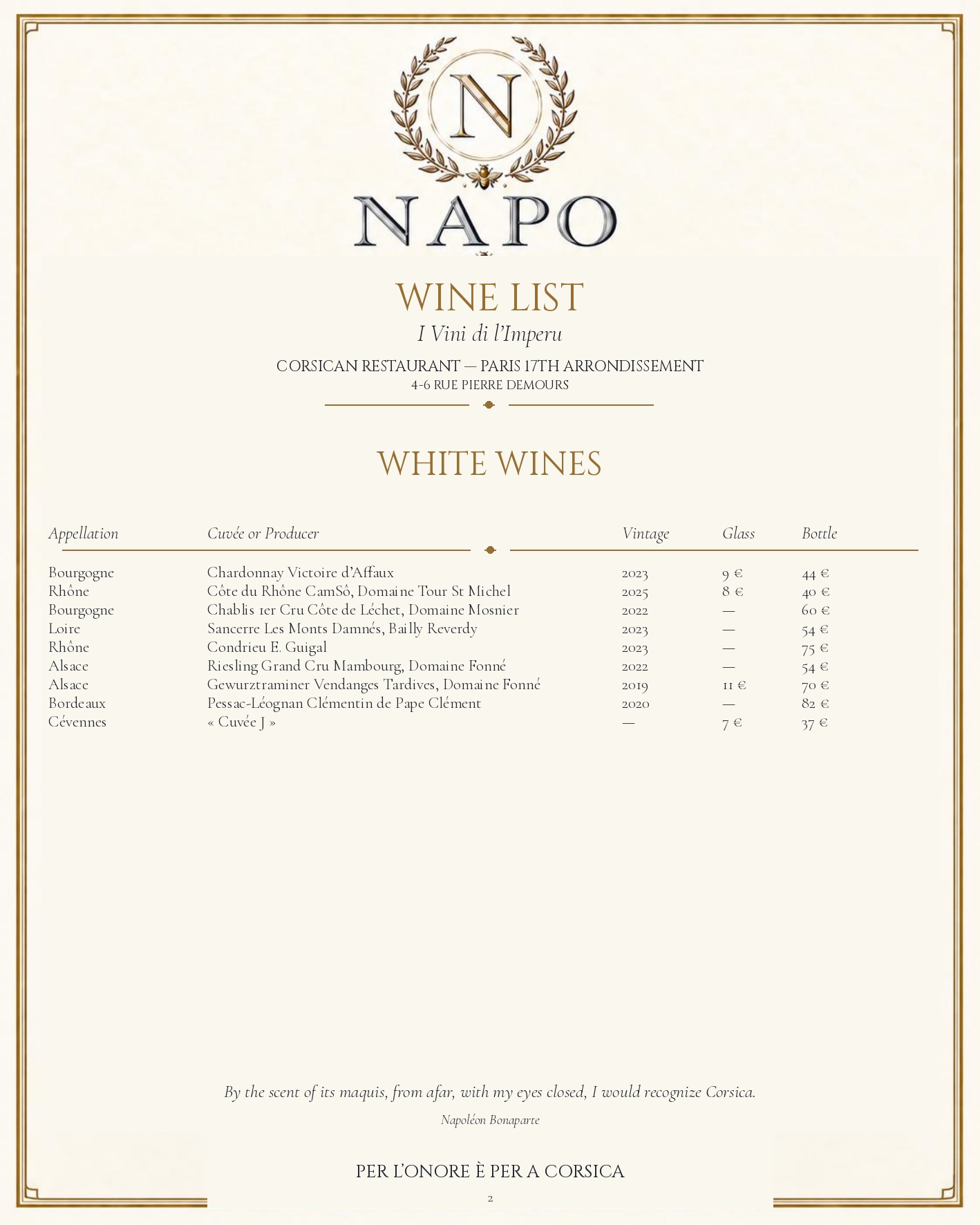 MENU — English — page 9