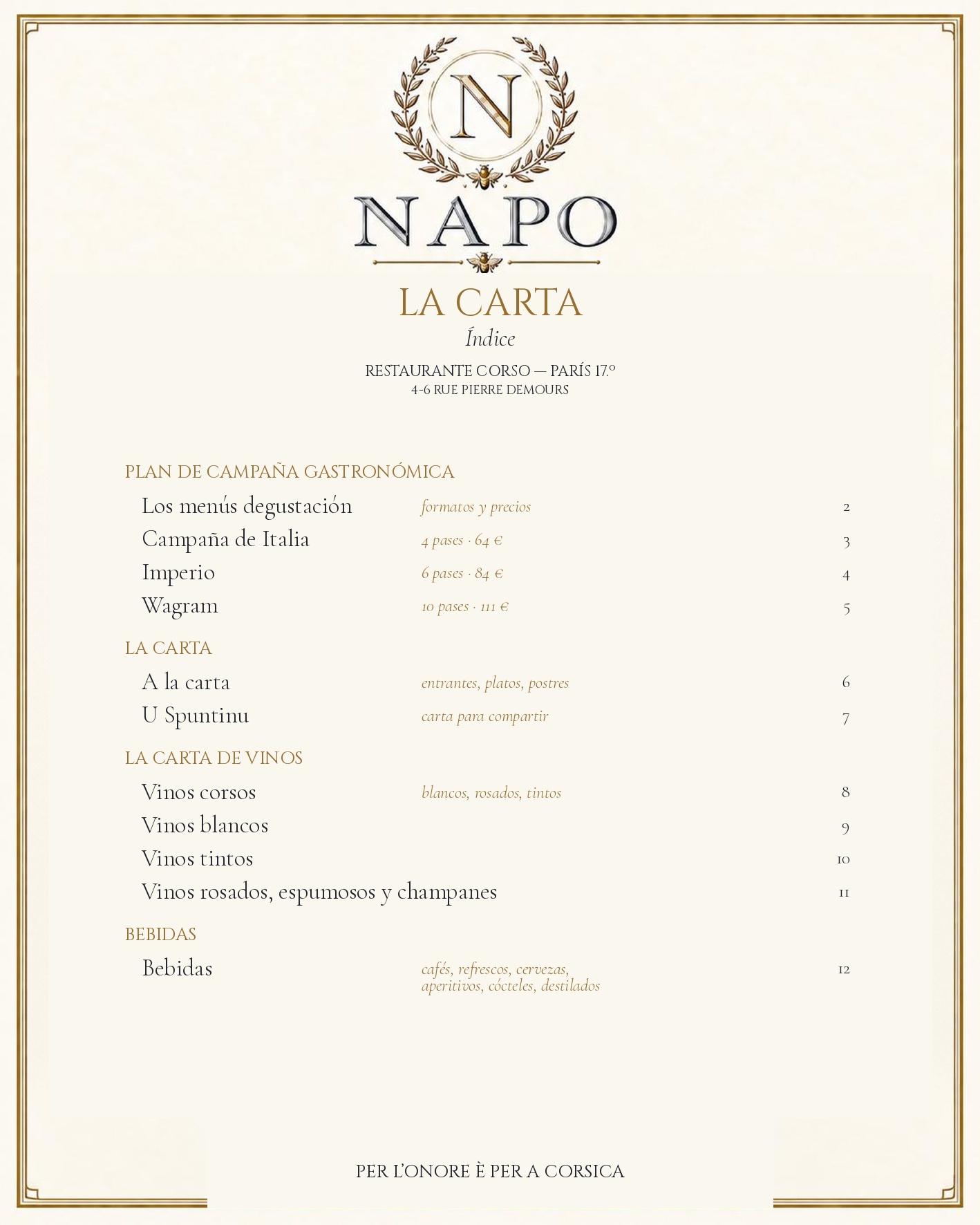MENÚ — Español — page 1
