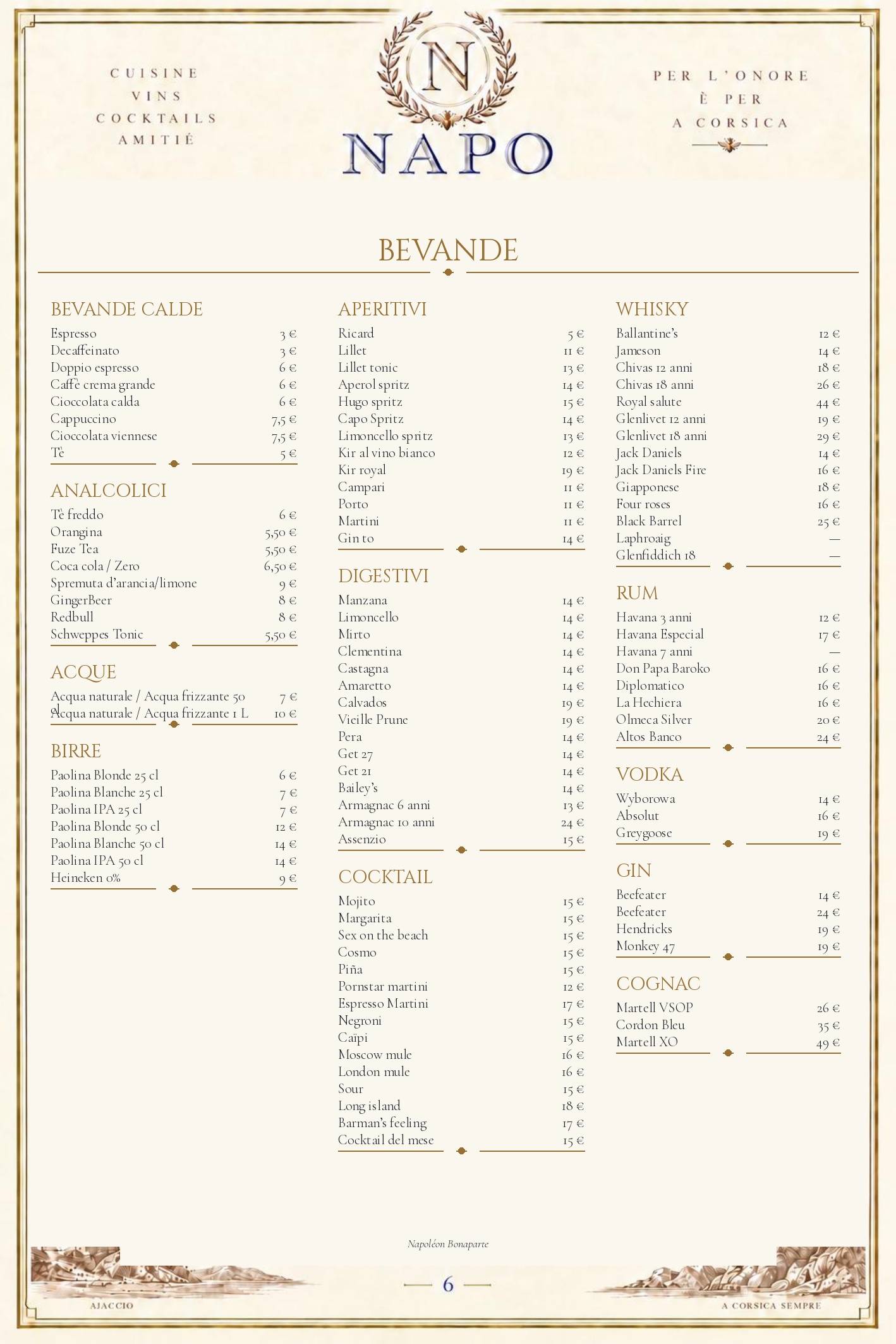 MENU — Italiano — page 12